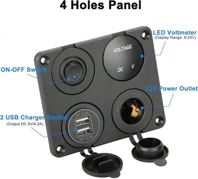 Custom Automotive Switch Panel Cigarette Lighter Socket & LED Lighted ...