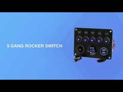 5 Gang waterproof Rocker Switch Panel with Dual