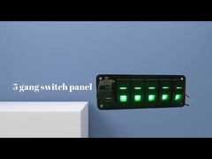 DC 12V 7 Gang Rocker Switch Panel With 4.8 Amp Dual USB Charger LED