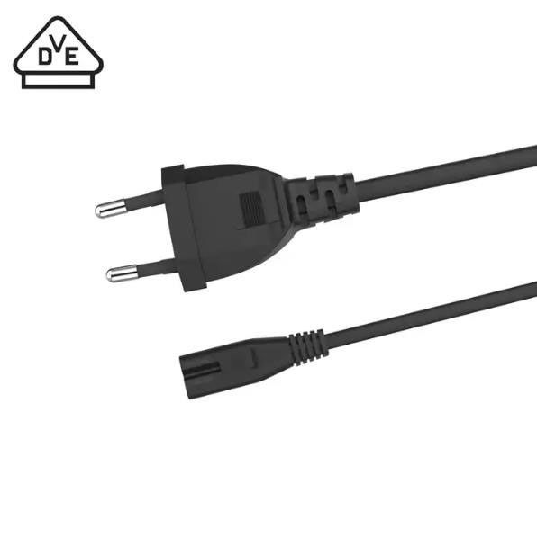Flexible EU AC Power Cords Lightweight Electric Extension Cord 2 Pin