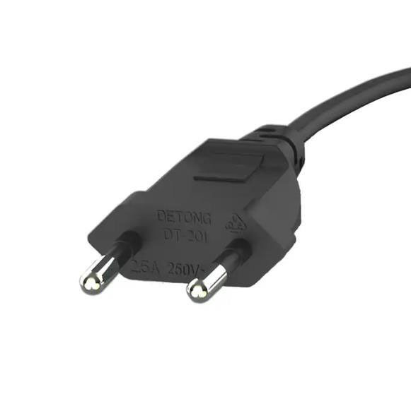 Flexible EU AC Power Cords Lightweight Electric Extension Cord 2 Pin