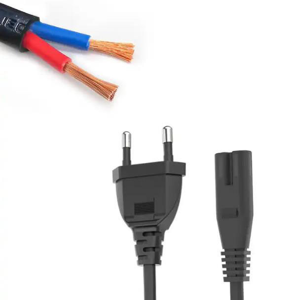 Flexible EU AC Power Cords Lightweight Electric Extension Cord 2 Pin