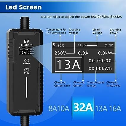 3.5KW 16A 7KW 32A Home Application Connector Car Electric Charger Type 2 Ac Ev Portable Charger