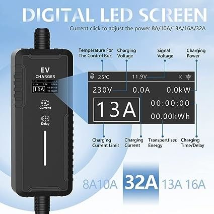 GBT 3.5KW 7KW IP65 Compact Portable EV Chargers Weather Proof And Over Current Protection