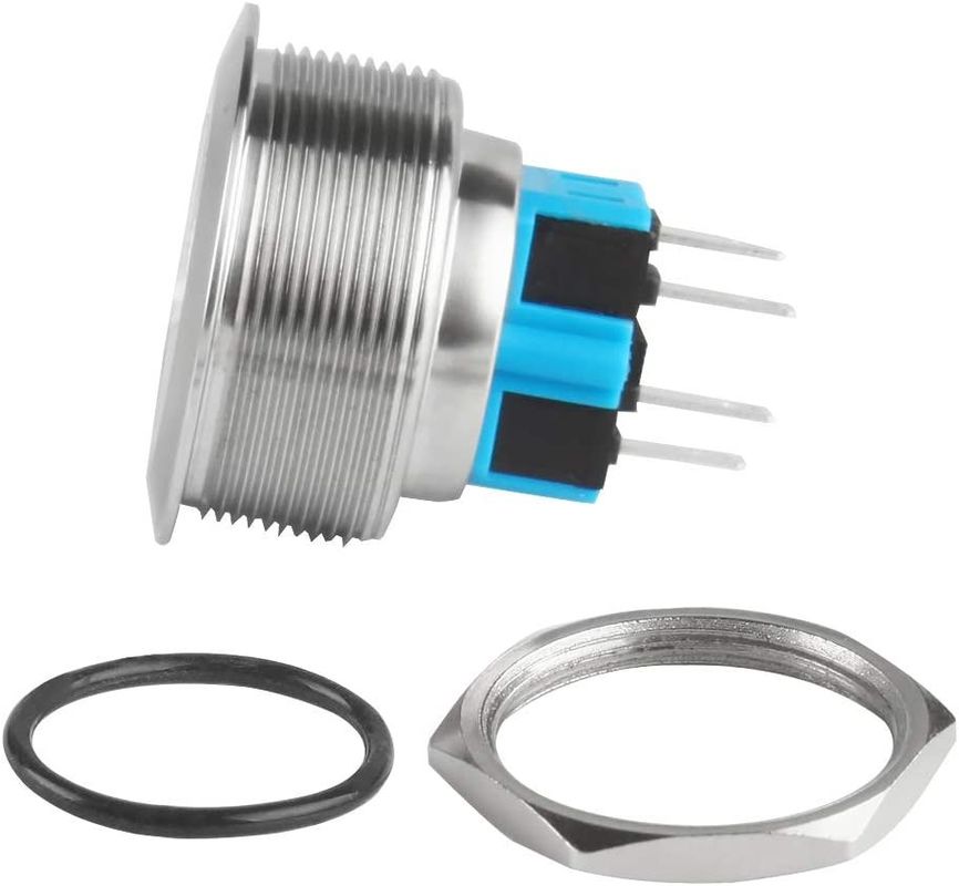 Power On Off Metal Push Button Switches 30mm Illuminated Ring Type LED