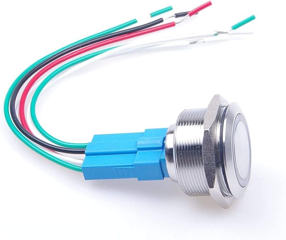 Power On Off Metal Push Button Switches 30mm Illuminated Ring Type LED