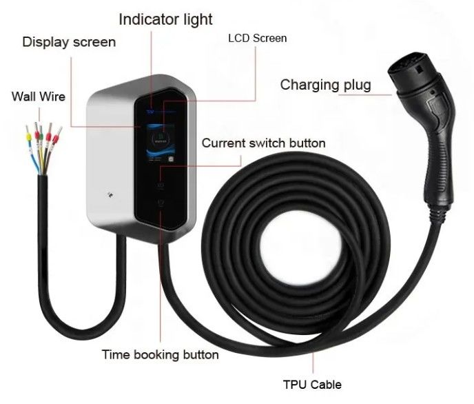 Type 2 AC 16A 32A Fast Charger Electric Car Station 250-480v