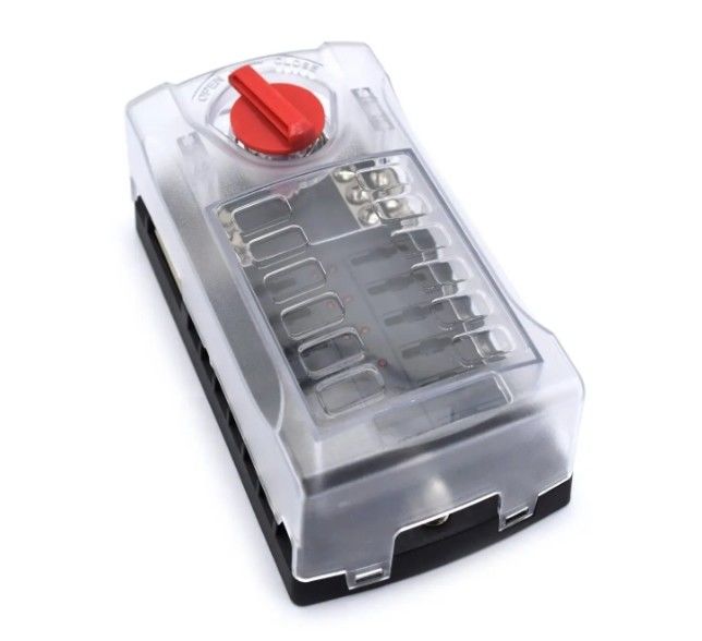 Standard Blade Fuse Box With Positive & Negative Busbars - 12 Way FUSE BOX WITH NEGATIVE BUS