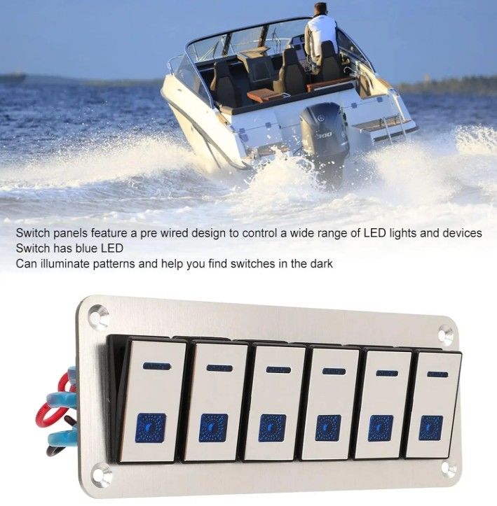 Toggle Switch Panel, Rocker Switch Panel Waterproof Universal UTV Boat Small Round Rocker Switch