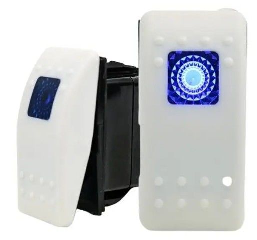 12V 24V Illuminated Blue Led Light Symbol Waterproof Laser On/Off Boat Rocker Switch For Car Boat Marine RV