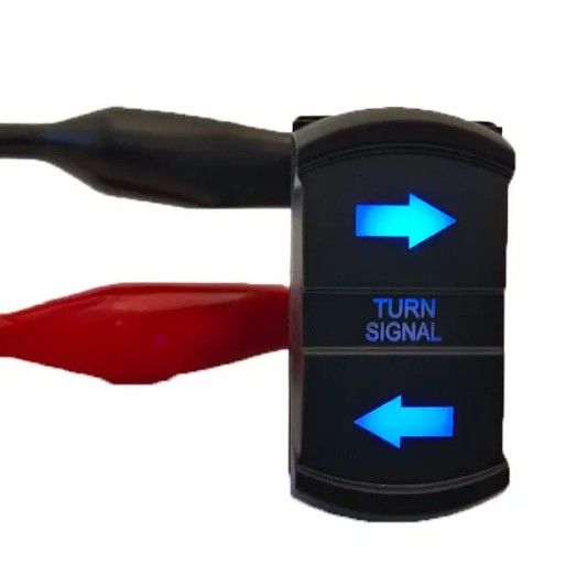 New Style Custom DIY Icon DC 12V 7Pin ON-OFF-ON LED Blue Light Turn Signal Rocker Switch For Car 4X4 Boat Trucks