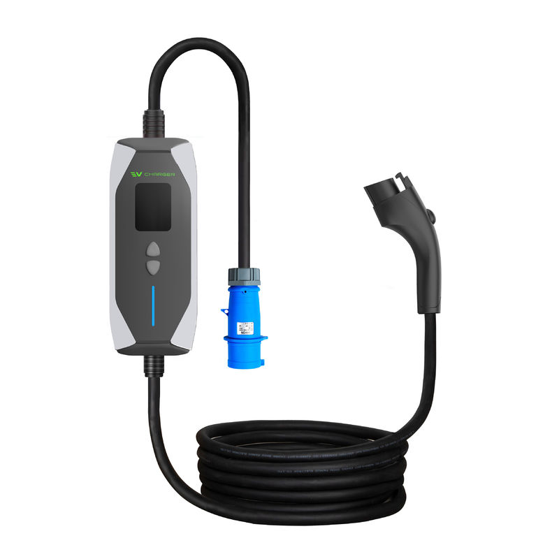 7KW Portable Emergency EV Charger 0.96 Inch Type 2 New Energy EV Charger