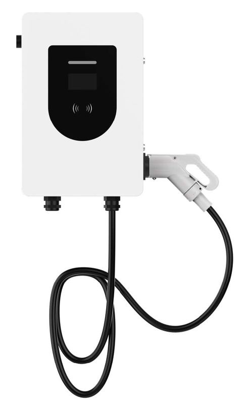 30kW IP54 CCS Wall Mounted DC EV Charger 4G Ethernet 5M CHAdeMO DC EV Charging Station