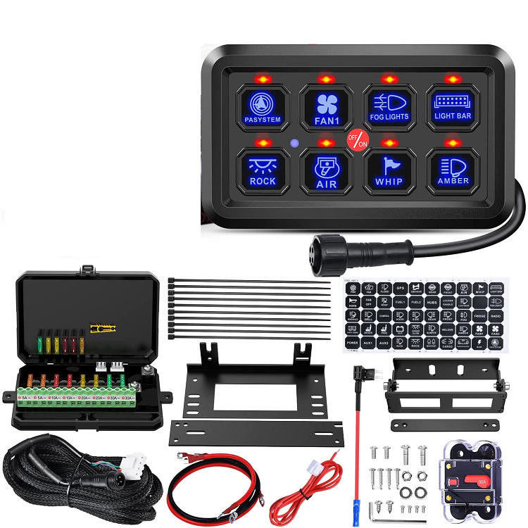 ABS Material 8 Gang Spod Switch Panel 600w Combination Switch Type