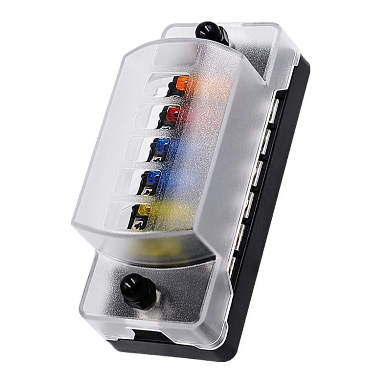 12V-24V DC 6 Way Fuse Block With Negative Bus Atc/Ato Standard Automotive Fuse Boxes