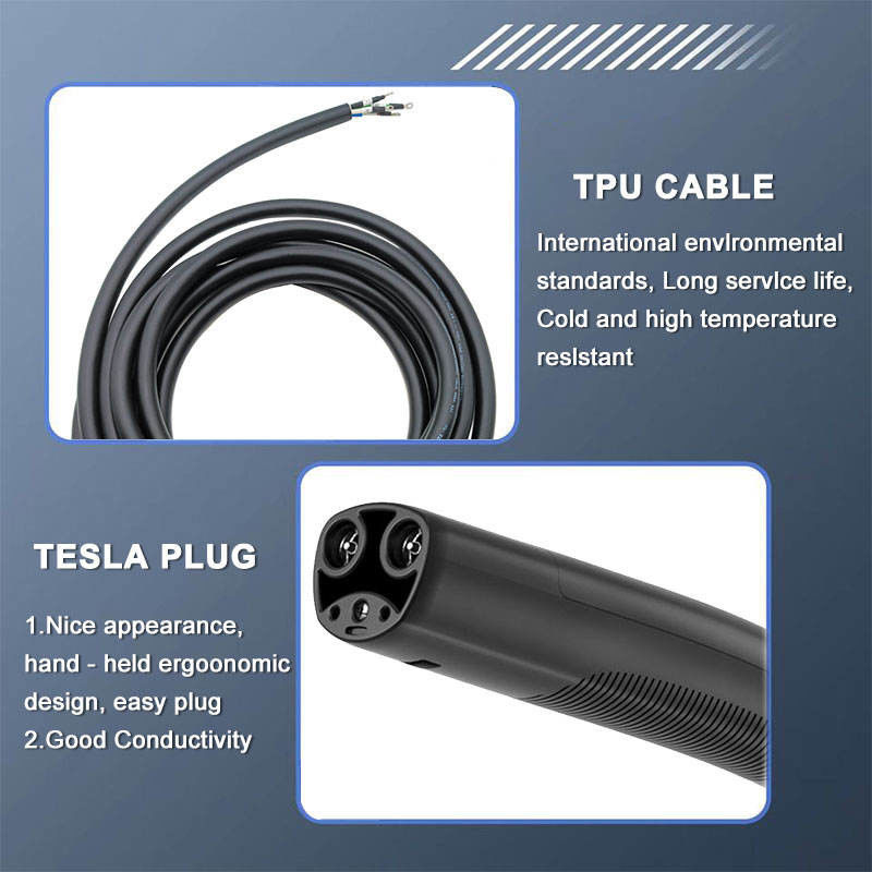 New factory directly sale 32A type 2 to tesla EV Charging Extension Cord 20kw ev charger