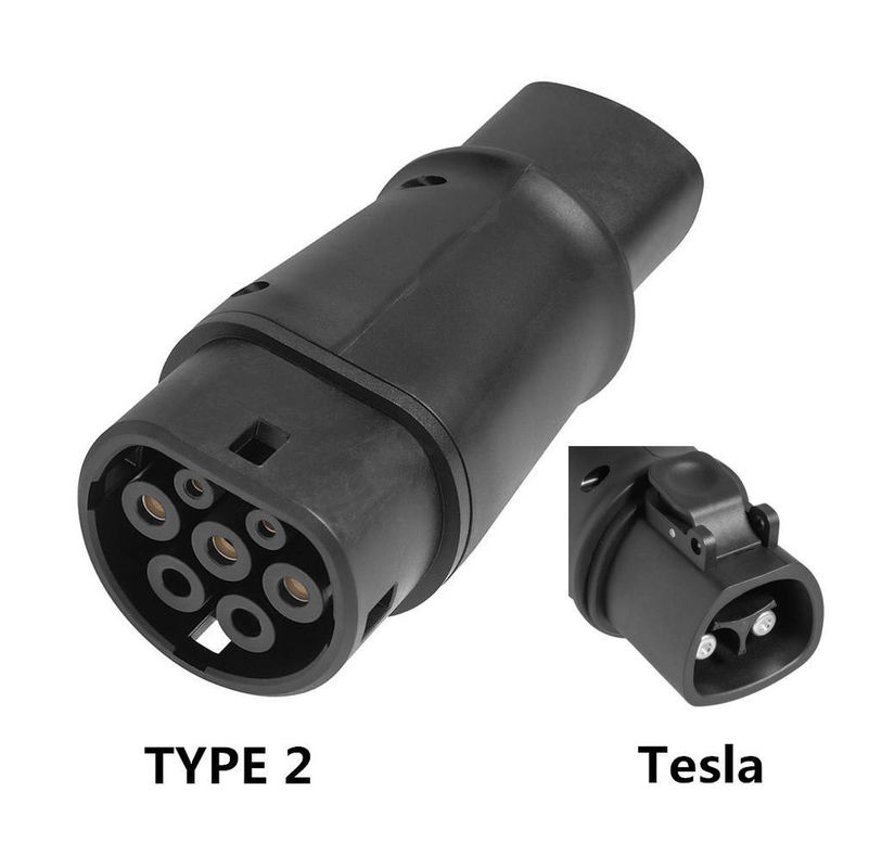 Tesla To Type2 Charger Adapter 60A max Connector 14kw Ev Plug Charging fast